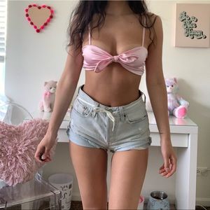 Sugar thrills silky pink bralette